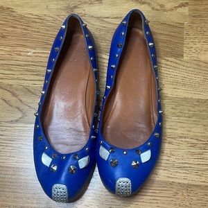 Marc by Marc Jacobs Blue Studded Pig Flats